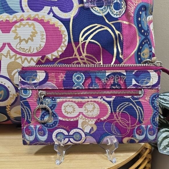 Coach Pop-C Glam Signature Graffiti Tote with Matching Wallet - Picture 2 of 15